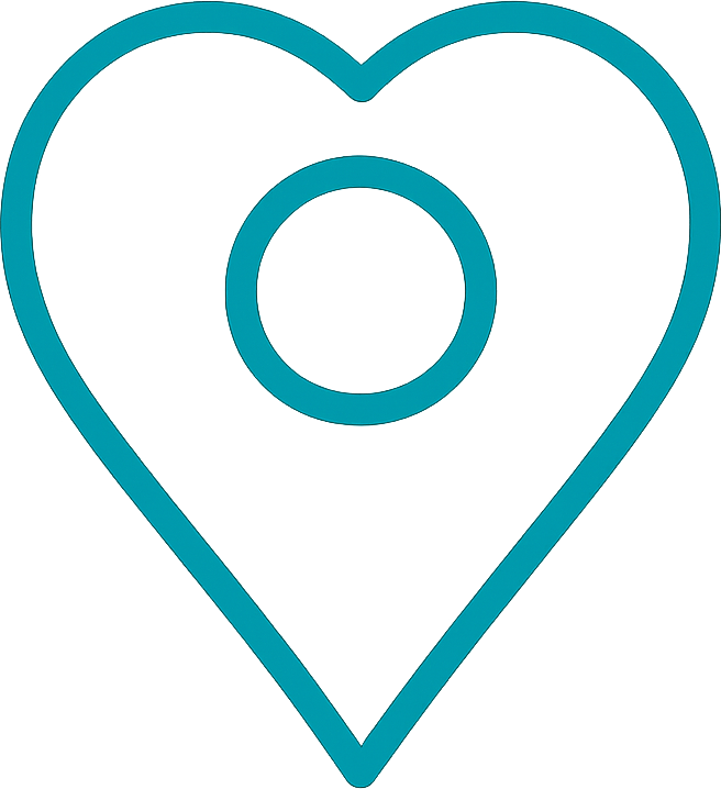 Heart map pin icon